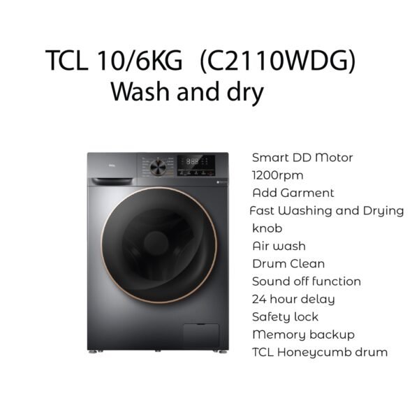 TCL C210WDG 10KG/6KG Washer & Dryer Smart DD Motor